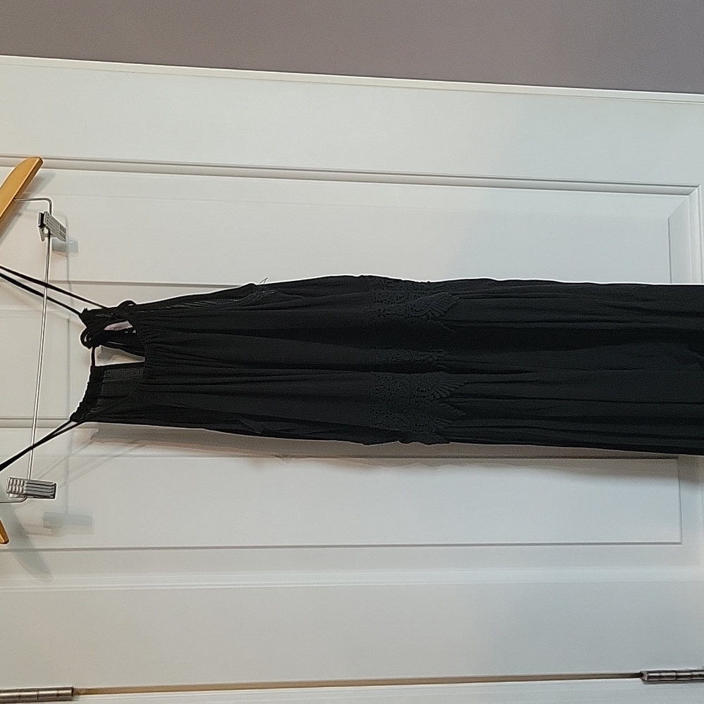 Xhilaration brand romper, black with lace detail. Shorts with long skirt overlay